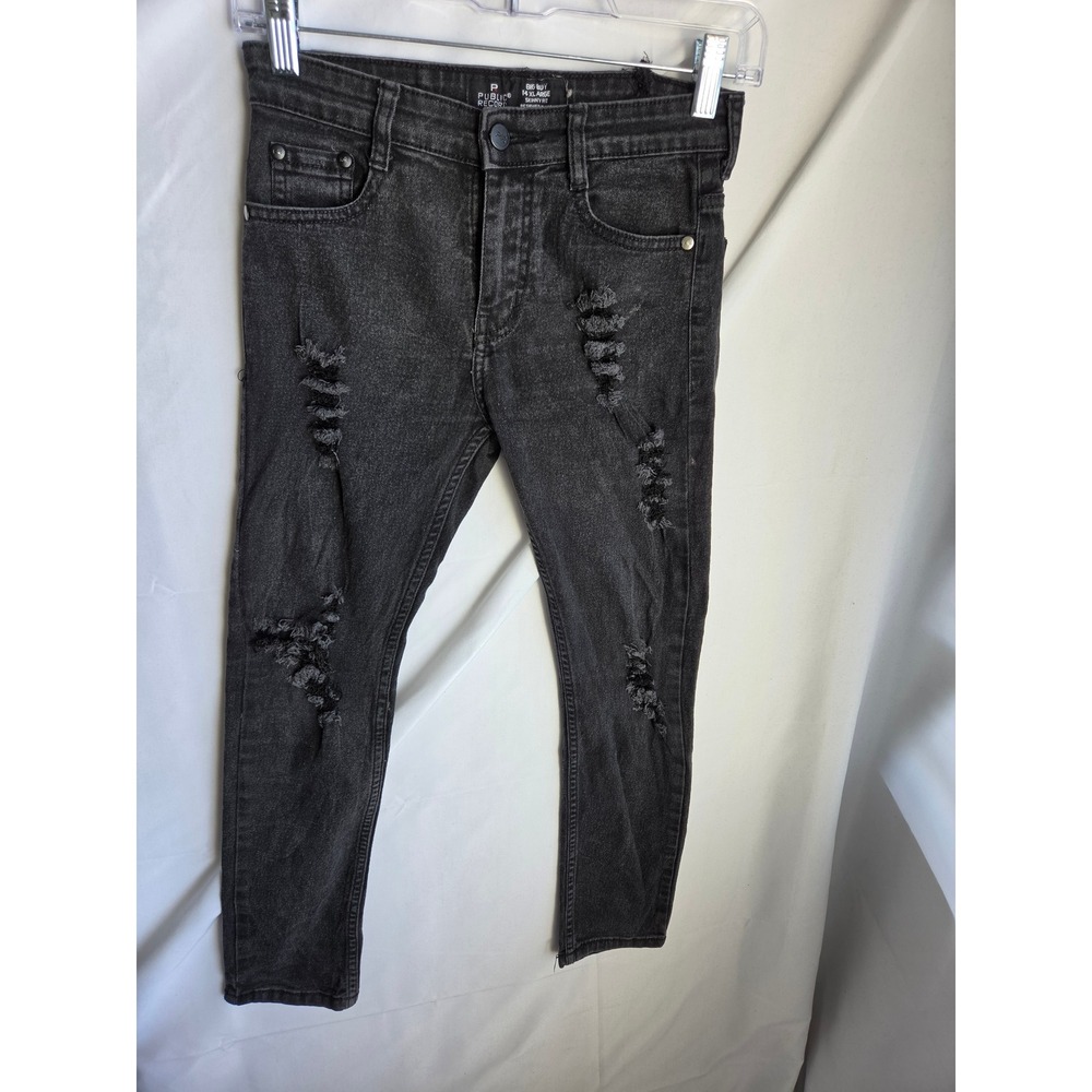 Public Record Big Boy Skinny Fit Distressed Black Jeans